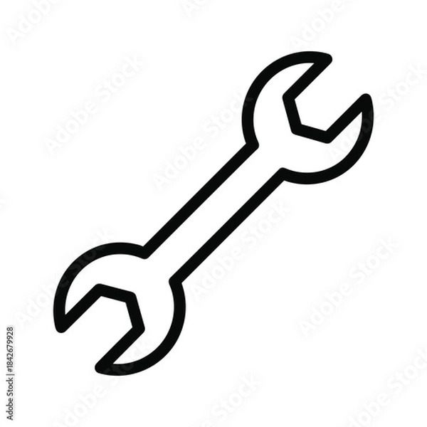Fototapeta Double ended spanner icon on white background