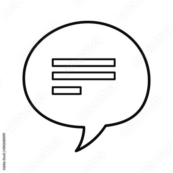 Fototapeta Simple speech bubble icon representing communication