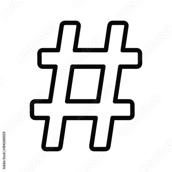 Fototapeta Simple hashtag symbol on white background