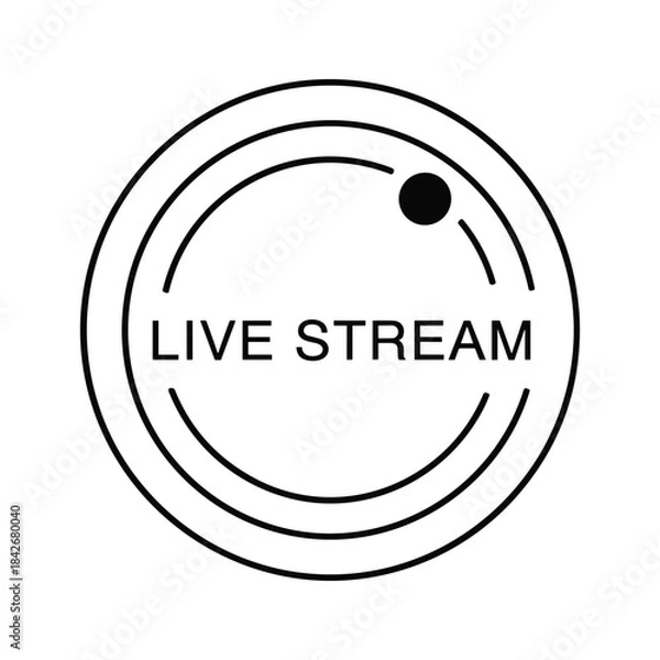 Fototapeta Live stream icon representing real-time online broadcasting