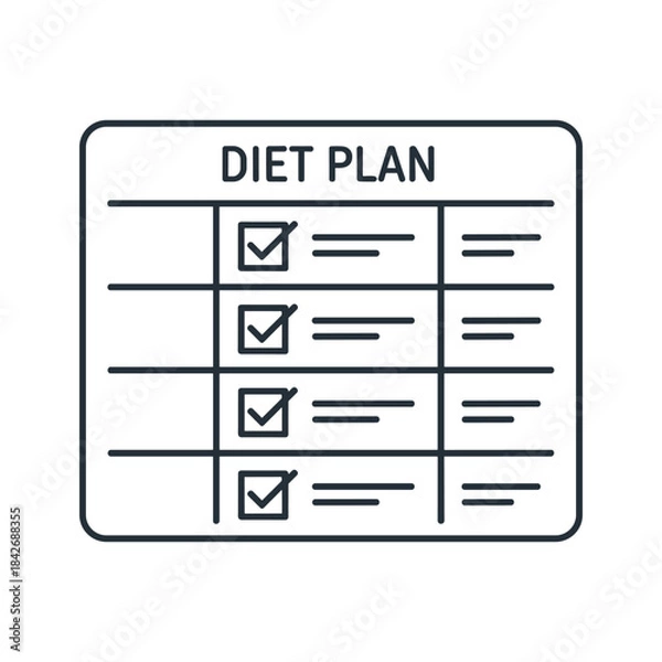 Fototapeta Diet plan checklist with checked boxes