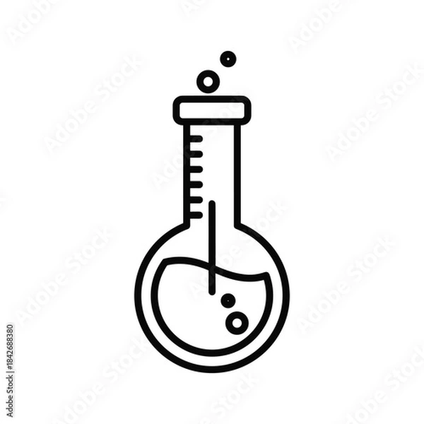 Fototapeta Laboratory flask with liquid and bubbles