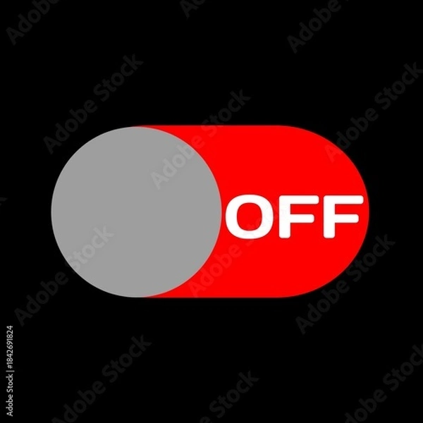 Fototapeta Off button with black background