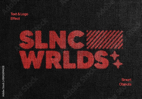 Obraz Fabric Printing Text Effect Mockup