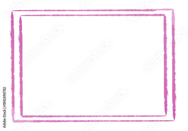 Obraz Pink color double line square frame	