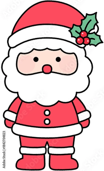 Obraz 겨울 크리스마스 성탄절 산타클로스 산타할아버지 산타캐릭터 산타얼굴합성도안