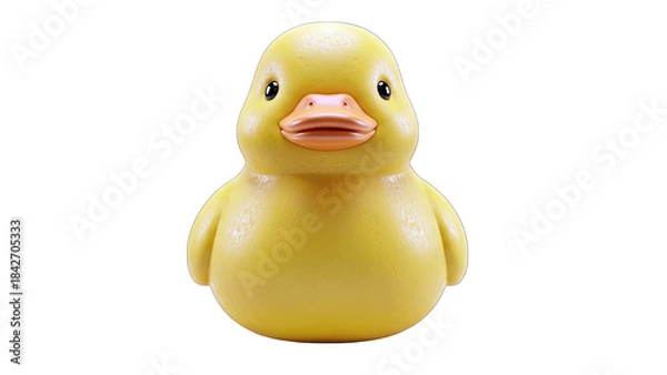 Fototapeta Yellow Rubber Duck Isolated on White Background
