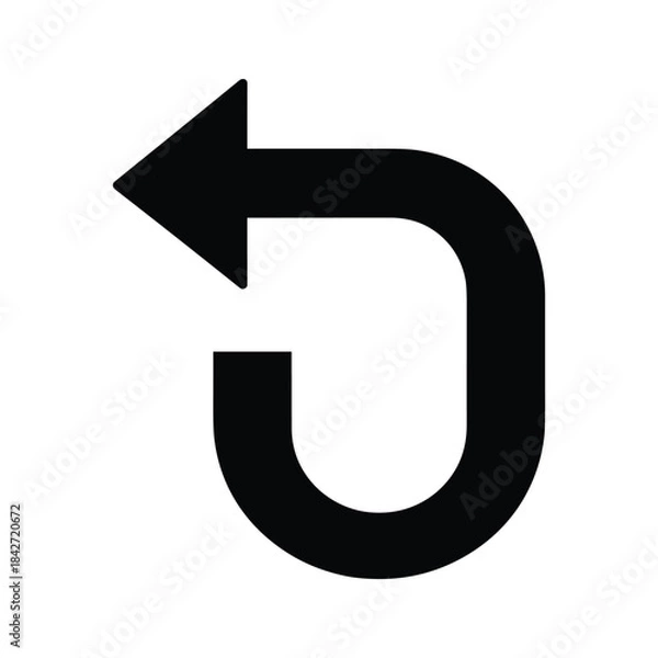 Fototapeta Black arrow pointing to top left direction