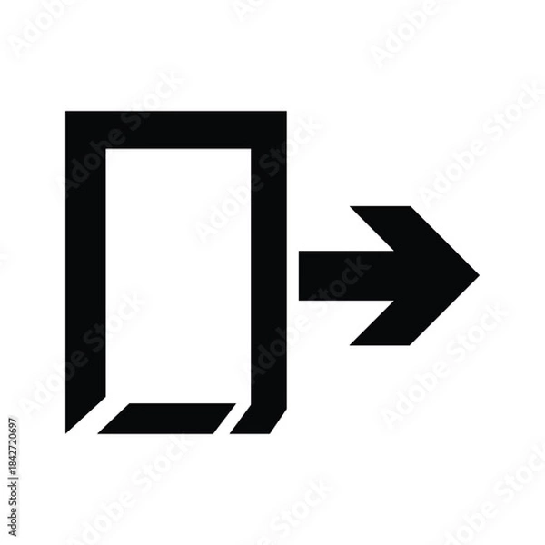 Fototapeta Black arrow pointing to right from rectangle