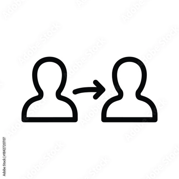 Fototapeta Simple user transfer icon illustration
