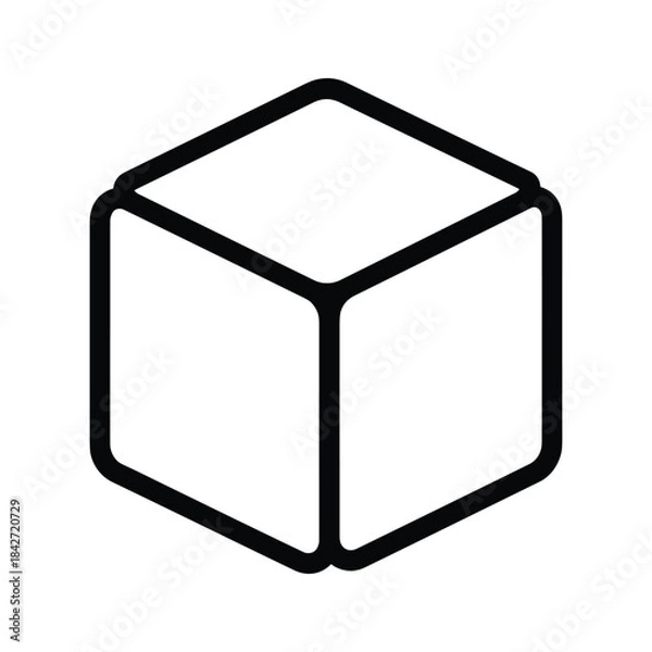 Fototapeta Simple cube icon