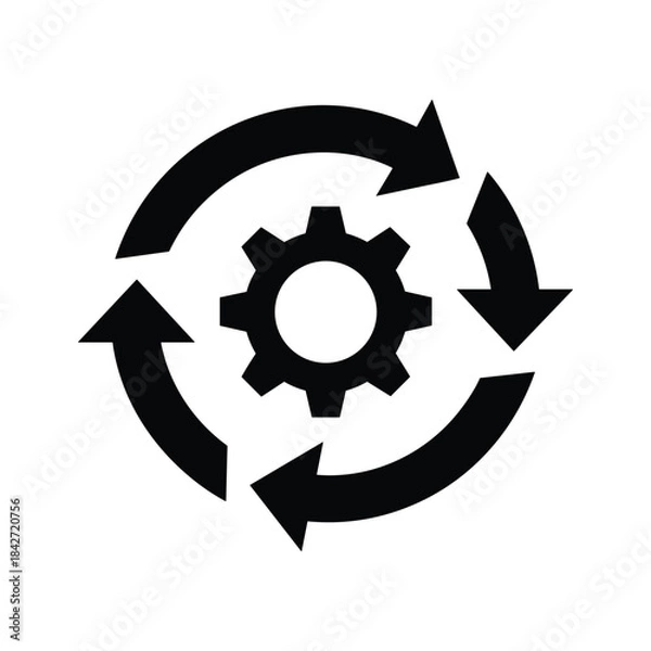 Fototapeta Cyclical process with gear icon