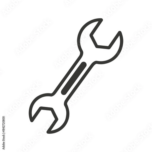 Fototapeta Double ended spanner icon on white background