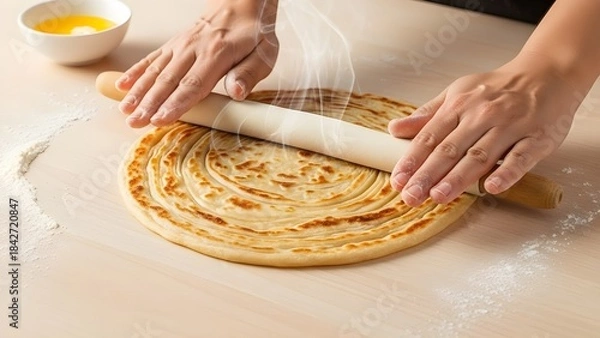 Fototapeta Paratha rolled.