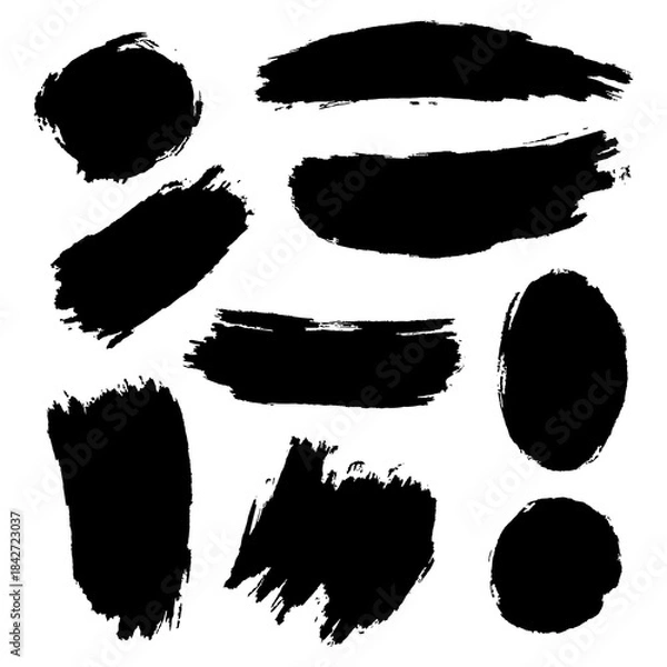 Obraz Hand Painted Abstract Brush Stroke Set.eps