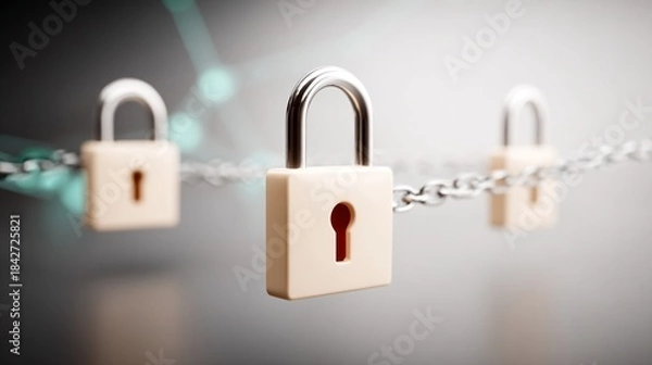 Obraz Security Network Illustration with Padlock Icons