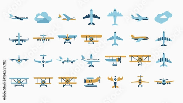 Fototapeta Plane icons set