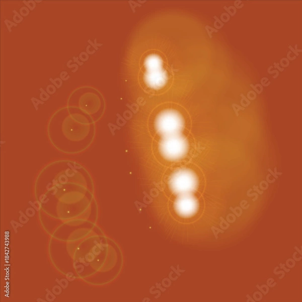 Fototapeta Bright golden Christmas background illustration with a shiny abstract gold Christmas tree, glowing bokeh lights, and dark yellow sphere decorations