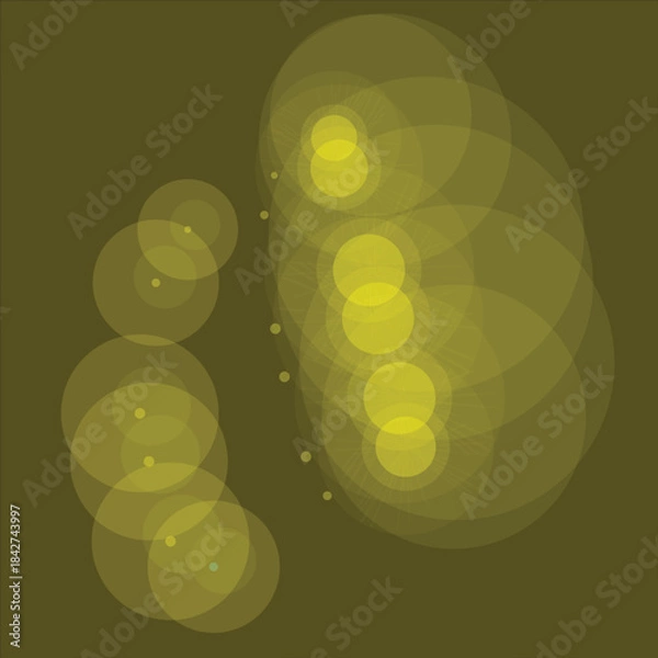 Fototapeta Bright green abstract background illustration with glowing, defocused circles and bokeh
