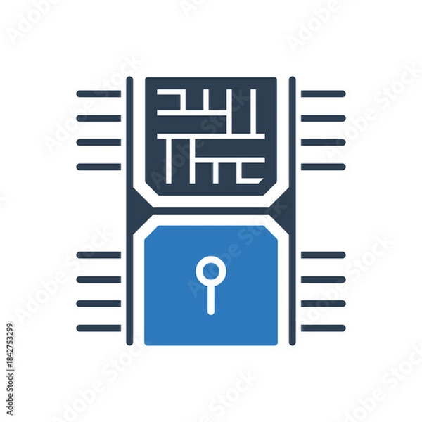 Obraz Smart Lock Chip Icon - Data security Processor Icon