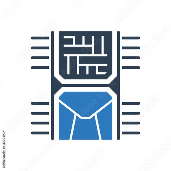 Obraz Email Chip Icon - Mail Processor Icon