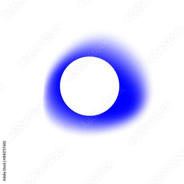 Fototapeta Blue color soft blurry gradient shape with copy space isolated on transparent background. 