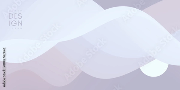 Fototapeta There is sun and clouds in the sky. Nature background. Modern pattern. 3d vector Illustration for brochure, poster, presentation, flyer or banner.