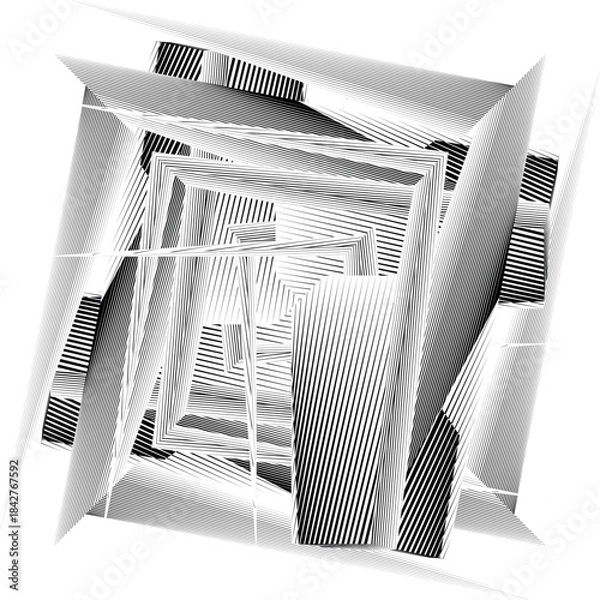 Obraz op art modern background, creative dynamic pattern, vector composition