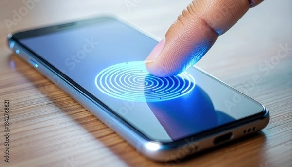 Fototapeta Biometric Authentication Security - Fingerprint Scan