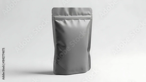 Fototapeta matte finish snack pouch mockup, realistic wrinkled texture, front and side view, bright studio lighting highlighting the matte finish and shape of the packaging--v 6.1 --ar 16:9 --q 2"