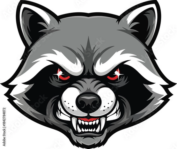 Obraz Angry Raccoon Mascot Vector