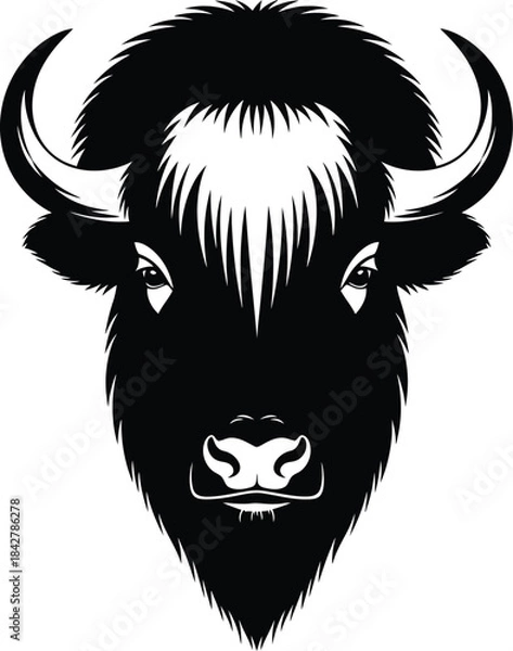 Obraz Bison head silhouette illustration