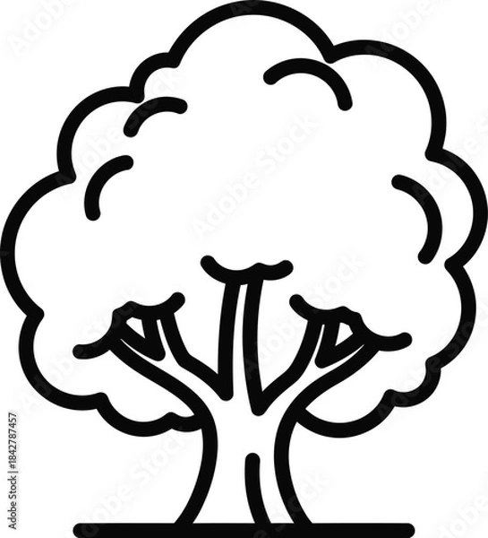 Fototapeta Tree Line Art Minimal Vector