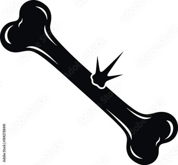 Fototapeta Broken Bone with Crack – Vector Symbol