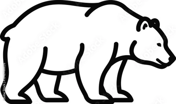 Fototapeta Simple walking bear minimal vector