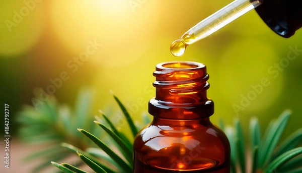 Obraz essential oil with  pine 