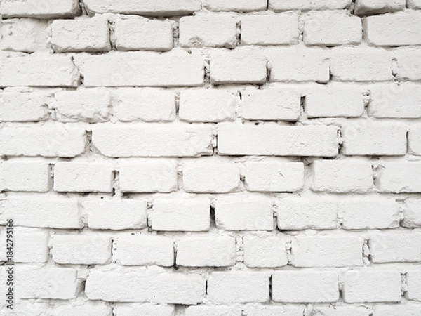 Fototapeta White brick wall pattern texture background.