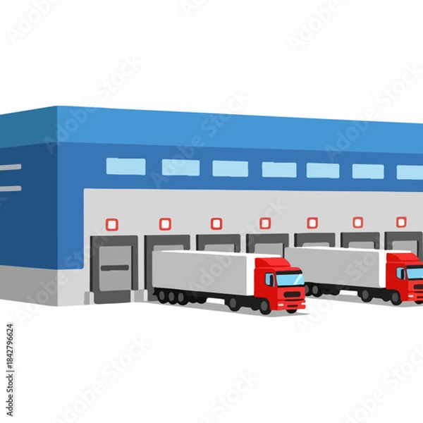 Obraz Truck loading dock at warehouse facility.