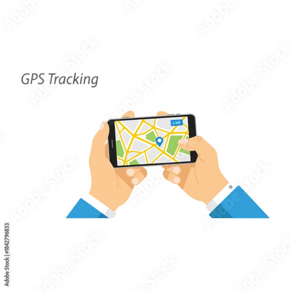 Obraz GPS Tracking On Smartphone Map View.