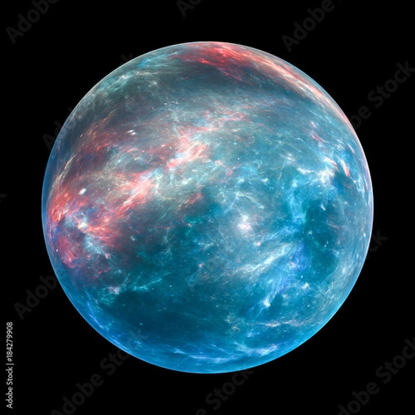 Obraz Kolorowe egzoplanety na czarnym tle