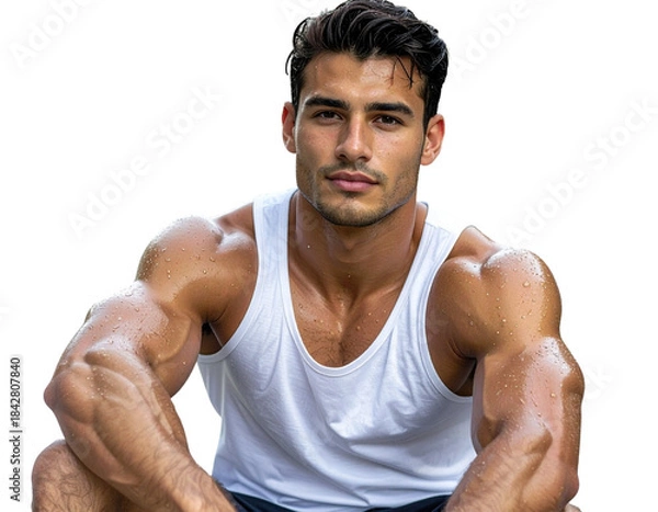 Obraz Young Man Sitting on Office Chair in Comfortable Attire