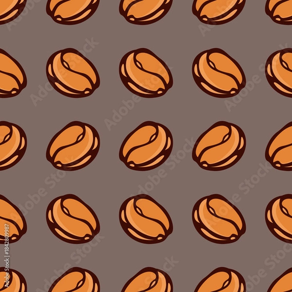 Obraz Coffee beans seamless pattern Vector illustration. coffee background for textile or fabric design