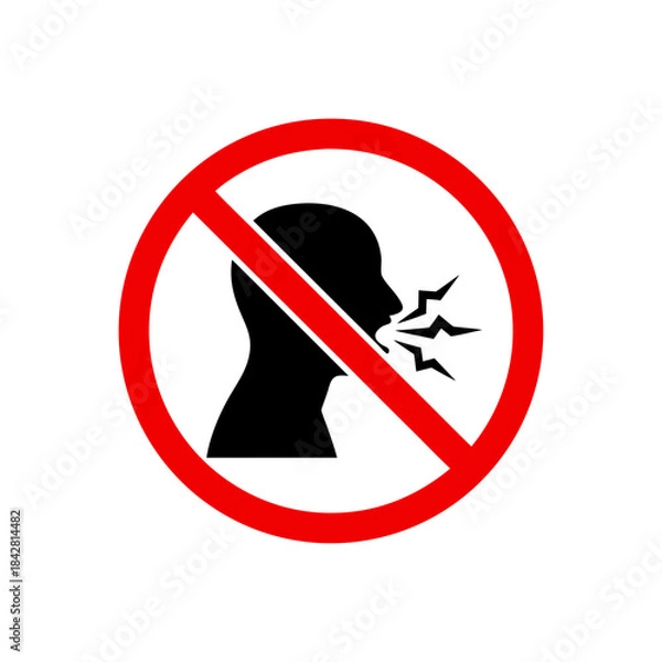 Obraz No Shouting Allowed – Loud Voice Prohibition Icon