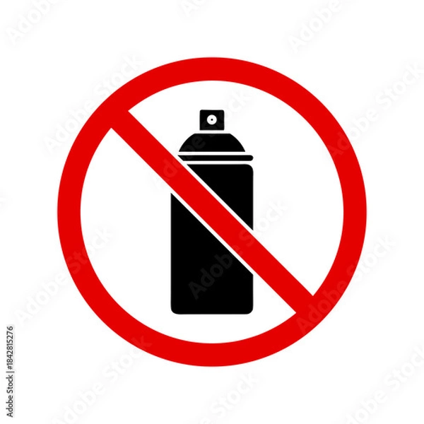 Obraz No Spray Allowed – Aerosol Can Prohibition Icon