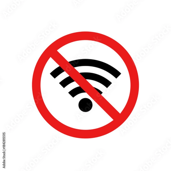 Obraz No Wi-Fi Available – Wireless Network Prohibition Icon