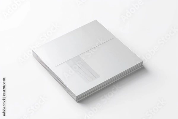 Obraz Stack of White Square Notebooks with Label Area image