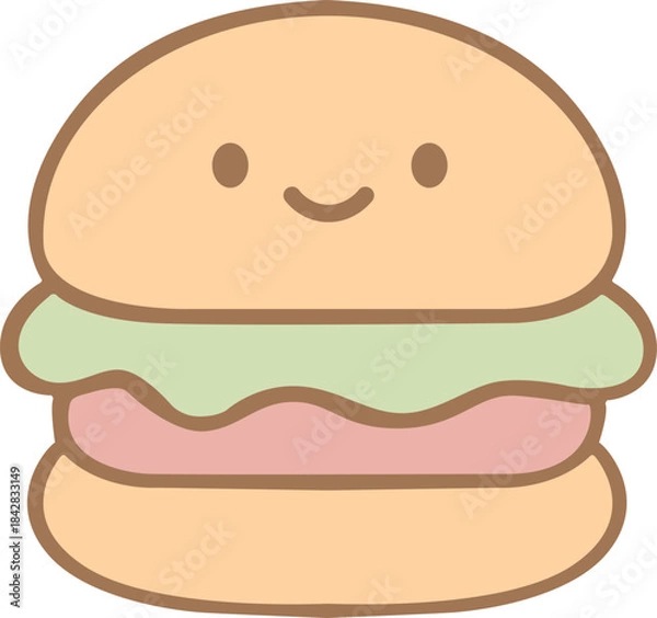 Obraz Cute Cartoon Hamburger Illustration