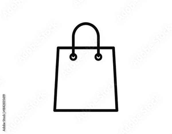 Obraz Simple black line drawing of a shopping bag