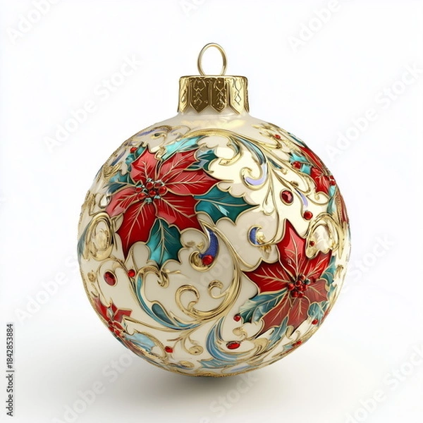 Obraz christmas ball on white background