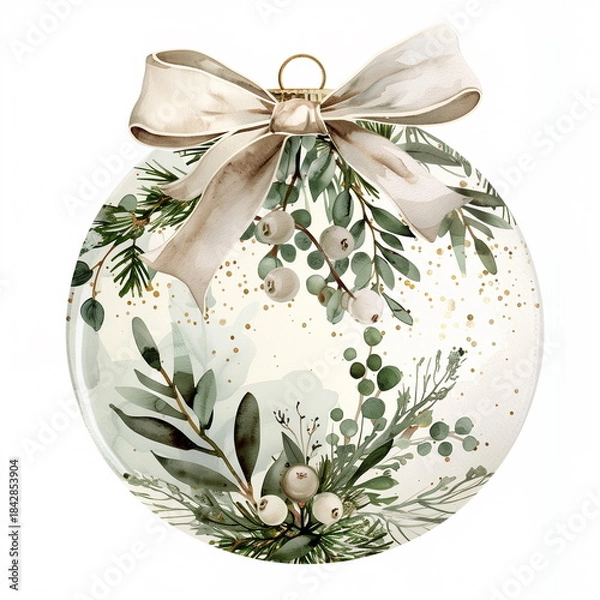 Obraz christmas ball on white background
